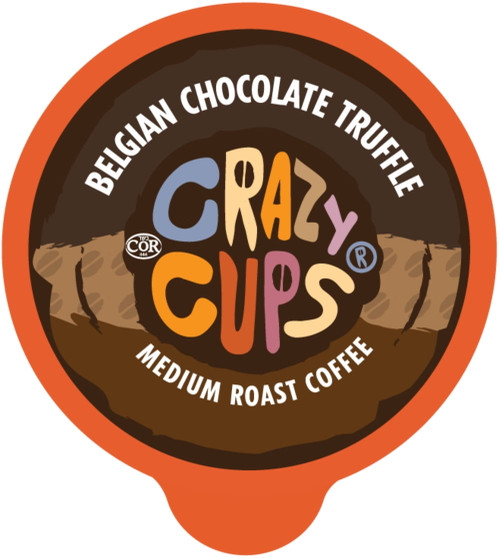 Crazy Cups Belgian Chocolate Truffle Coffee Pods, Medium Roast, 22 Count For Keurig K Cup Machines