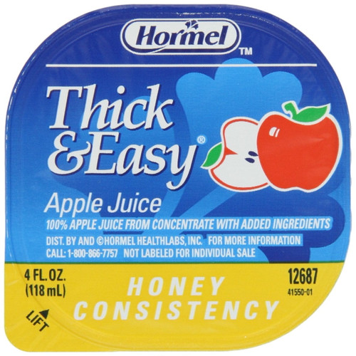 Hormel Drink Thick & Easy Apple Juice, Honey Consistency, 4 Fl. Oz. (pack Of 24)