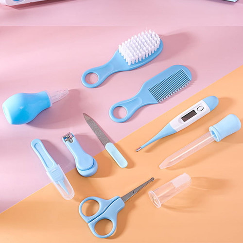 Jelly Comb Portable 10pcs Health Care Kit Newborn Infant Nursery Set Kids Grooming Kit Baby Nail Clipper Brush Comb Cleaning Tool Set