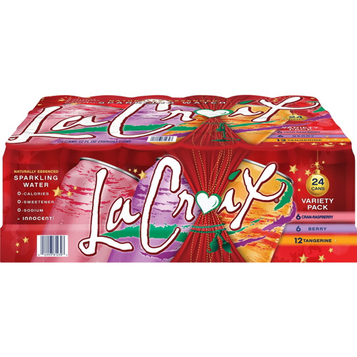 Lacroix Razz-cranberry, Tangerine & Berry Variety Pack, Sparkling Water, 12 Fl Oz, 24 Count Cans