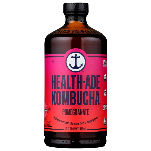 Health Ade Organic Pomegranate Kombucha, 16 Fluid Ounce -- 12 Per Case.