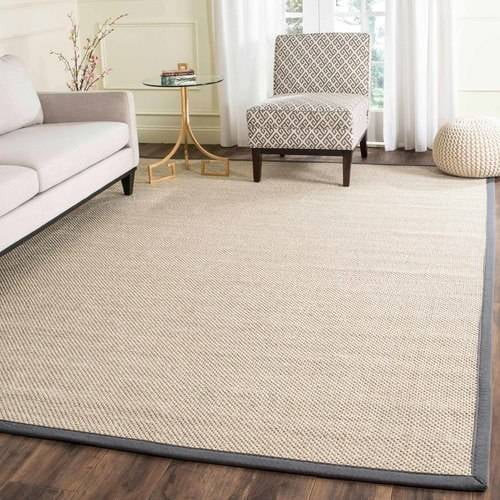 Safavieh Natural Fiber Large Rectangle Rug-color:marble/dark Grey,shape:large Rectangle,size:8' X 10'