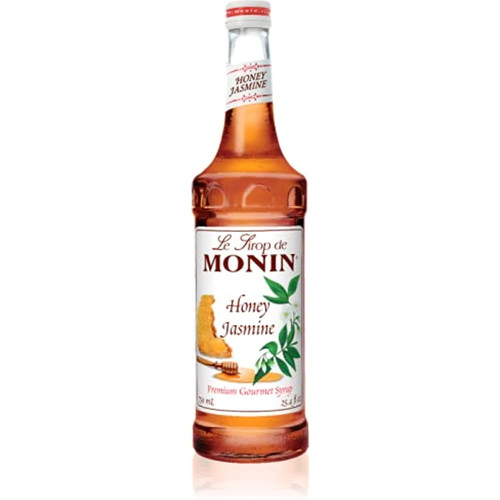 Monin - Honey Jasmine Syrup, Honey & Sweet Jasmine Flavored Syrup, Coffee Syrup, Natural Flavor Drink Mix, Simple Syrup For Coffee, Tea, Lemonade, Cocktails, & More, Gluten-free, Clean Label (750 Ml)