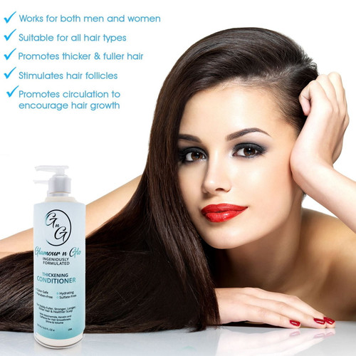 Glamour N Glo Hair Thickening Conditioner With Caffeine, And Keratin For Shine & Volume. Anti-thinning Conditioner Work Harmoniously To Nourish And Hydrate Hair