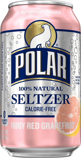 Polar Ruby Red Grapefruit Seltzer Water, 12 Fl Oz, 24 Count Cans