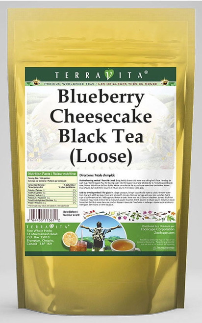 Terravita Blueberry Cheesecake Black Tea, (blueberry Cheesecake,loose Leaf Black Tea, 4 Oz, 1-pack, Zin: 539026)