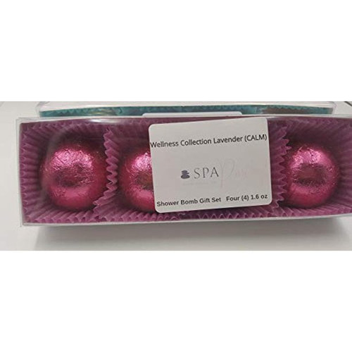 Spa Pure Wellness Collection Lavender - Calm Burst (4-pack) Aromatherapy Fizzing Shower Bombs By Spa Pure Naturals
