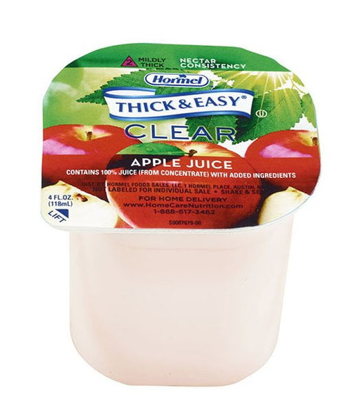Thick & Easy Thickened Beverage 4 Oz. Portion Cup Apple Juice Flavor Ready To Use Nectar Consistency, 41530 - Case Of 24