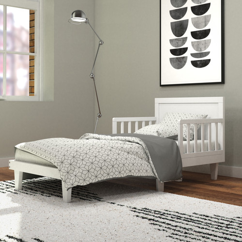 Child Craft Tremont Toddler Bed With Guard Rail, Matte White