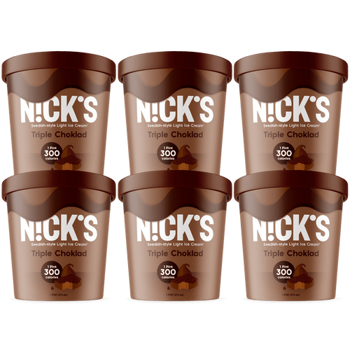 N!ck's Swedish-style Light Ice Cream, Triple Choklad, Pint (6 Count)