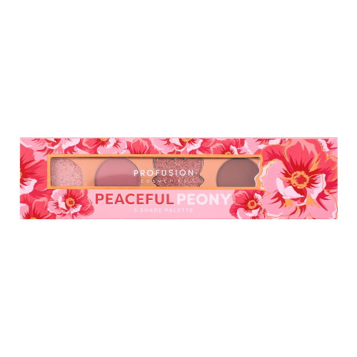 Profusion Cosmetics 5 Shade Eyeshadow Palette Peaceful Peony
