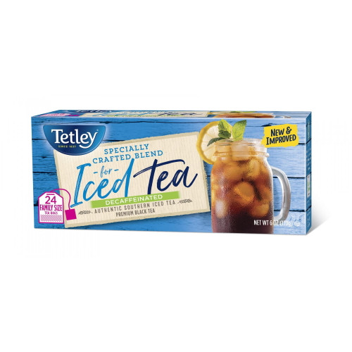 Tetley Decaffeinated Iced Tea Blend Tea Bags 24 Ct. Box