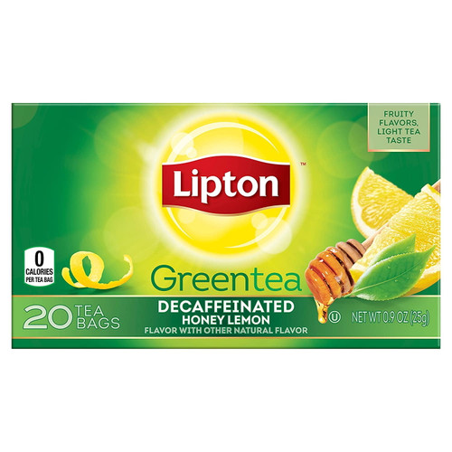 Lipton Green Tea, Decaffeinated Honey Lemon 20 Ct (pack Of 6)