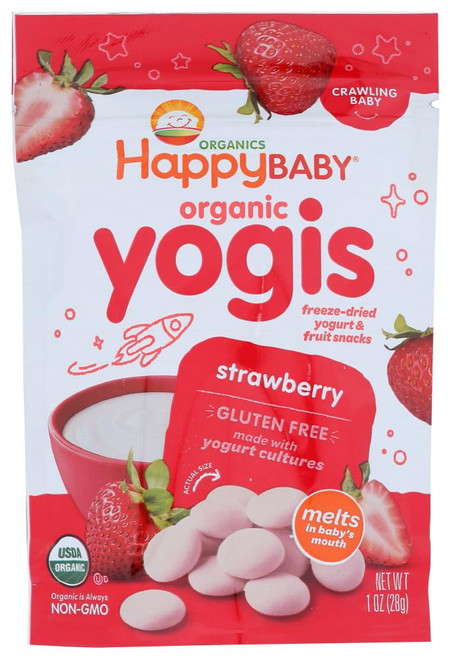 Happy Yogis Babies & Toddlers Strawberry Yogurt & Fruit Snacks, 1 Oz (pack Of 8)
