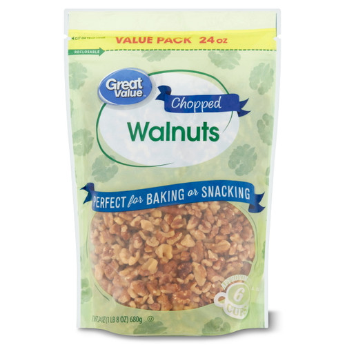 Great Value Chopped Walnuts, 24 Oz