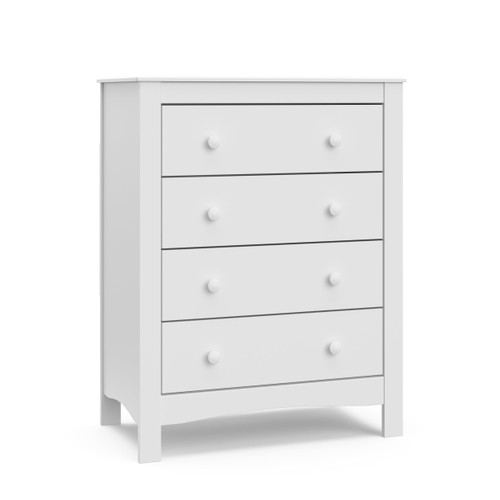 Graco Noah 4 Drawer Modern Vertical Dresser, White
