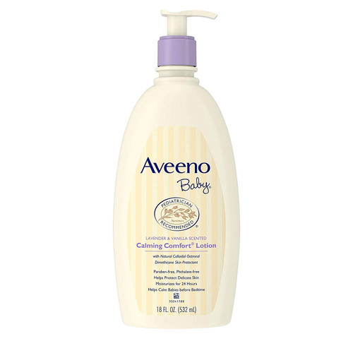 3 Pack Aveeno Baby Lavender & Vanilla Scented Calming Comfort Lotion 18 Ounce