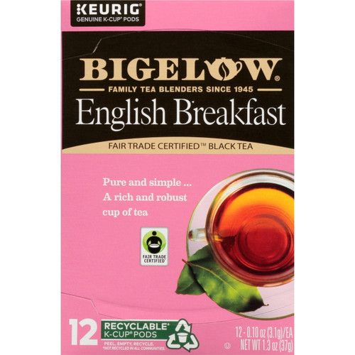Bigelow Black Tea, English Breakfast, Keurig K-cup Tea Pods, 12 Count