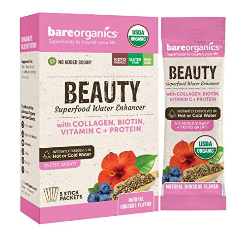 Bareorganics On-the-go Beauty Superfood Water Enhancer "” Organic Drink Mix, 5 Count