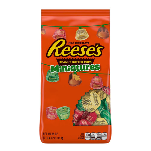 Reese's Miniatures Milk Chocolate Peanut Butter Cups Candy, Bulk Candy, 36 Oz, Bag