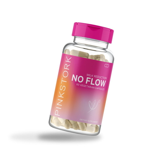 Pink Stork No Flow: Milk Reduction Supplement For Weaning Mothers, Naturally Reduce Breast Milk Production, 60 Capsules