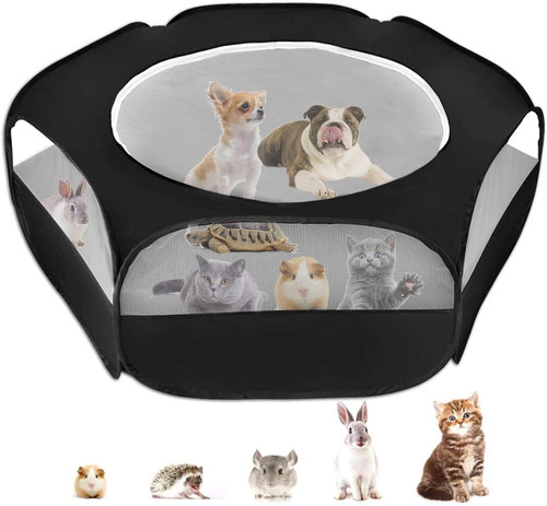 Small Animal Baby Playpen With Anti-escape Portable Breathable Waterproof Indoor Playground Fence Cage Cat Puppy Guinea Pig Hamster Chinchilla Rabbit