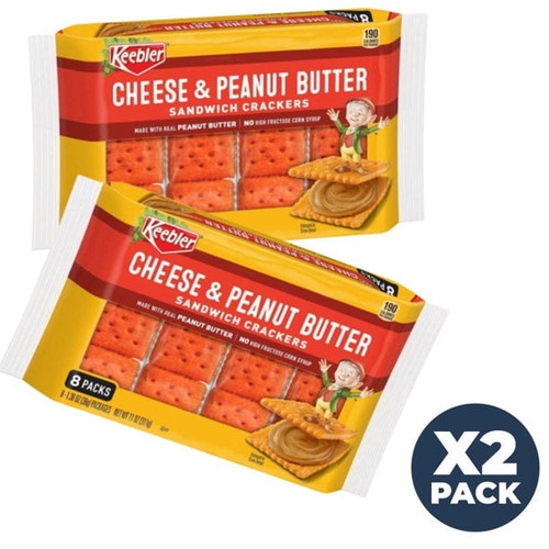 Keebler Cheese & Peanut Butter Sandwich Crackers - 8ct Pack Of 2 |real Peanut Butter|