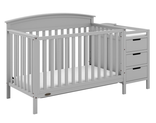 Graco Benton 4-in-1 Convertible Baby Crib And Changer, Pebble Gray