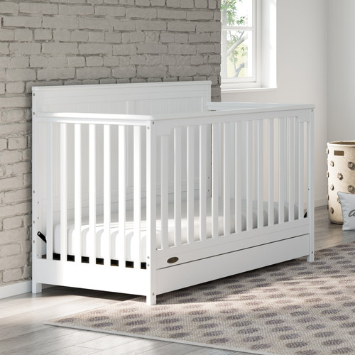 Hadley 4-in-1 Convertible Crib, Adjustable Mattress Height, Overall: 39.45" H X 54.88" L X 29.92"