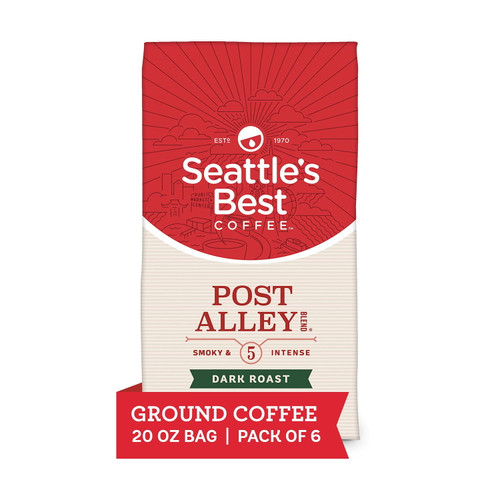 Seattle's Best Coffee Post Alley Blend Dark Roast Ground Coffee | 20 Ounce Bags (pack Of 6)