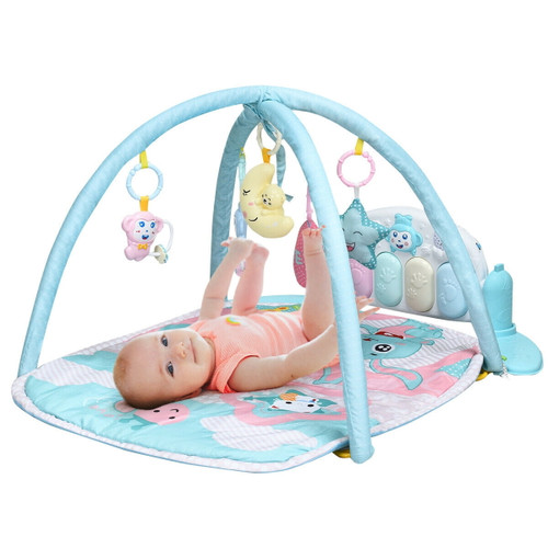 Gymax Baby Play Gym Mat W/ Play Piano & Funny Toys For Newborn Infant Activity Playmat