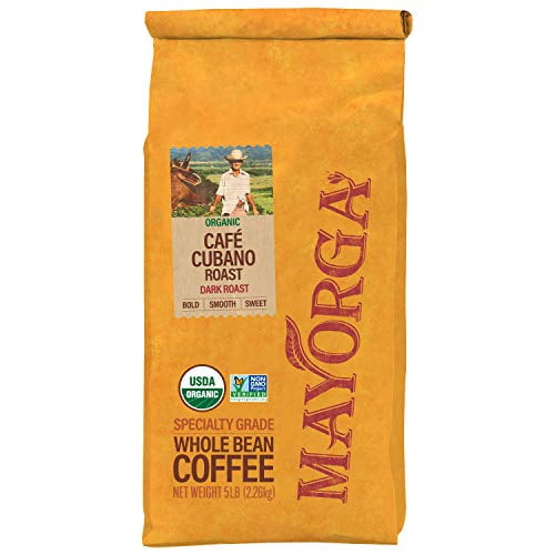 Mayorga Organics Café Cubano Roast, 5lb Bag, Dark Roast Whole Arabica Bean Coffee, Specialty-grade, Usda Organic, Non-gmo Verified, Direct Trade, Kosher