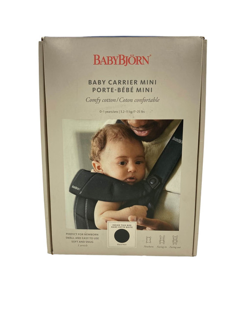 Open Box Babybjorn Baby Carrier Mini, Black Cotton