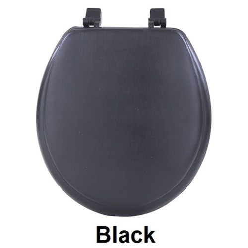 Ergode Fantasia 17 Inch Soft Standard Vinyl Toilet Seat - Black