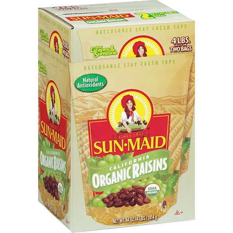 Sun-maid Raisins, Organic, 2 Lbs, 2 Ct