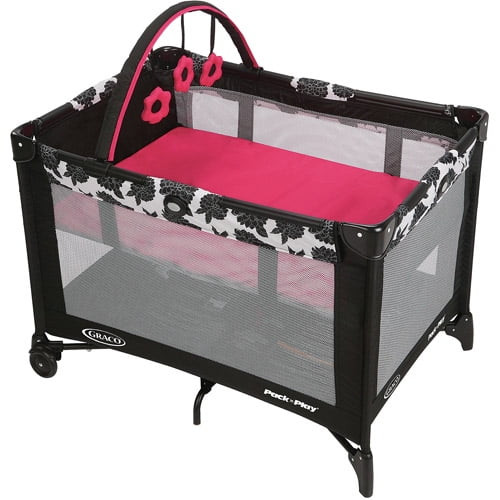 Graco Pack 'n Play On The Go Playard With Folding Bassinet, Azalea