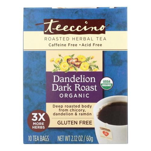 Teeccino Organic Dandelion Herbal Tea Bags, 10 Ct