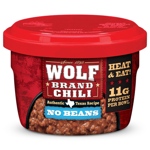 Wolf Chili No Beans, Microwavable Cups, 7.25 Oz.
