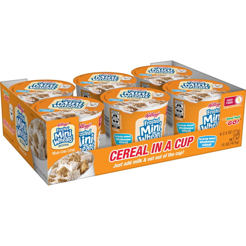 Kellogg's Frosted Mini-wheats Breakfast Cereal Cups, Original, 15 Oz, 6 Count