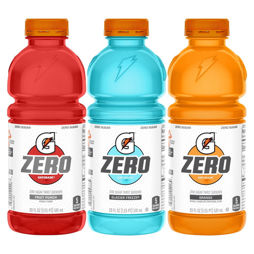 Gatorade G Zero Sugar Classic Variety Pack Thirst Quencher Sports Drink, 20 Oz, 12 Pack Bottles