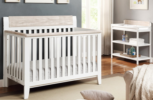 Suite Bebe Hayes 4-in-1 Convertible Crib In White & Natural