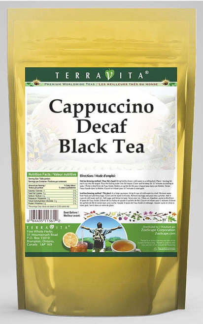 Terravita Cappuccino Decaf Black Tea, (cappuccino Decaf, Black Tea Bags, 25 Tea Bags, 1-pack, Zin: 544308)