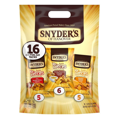 Snyder's Of Hanover Flavored Pretzel Pieces Variety Pack, 16 On-the-go Bags