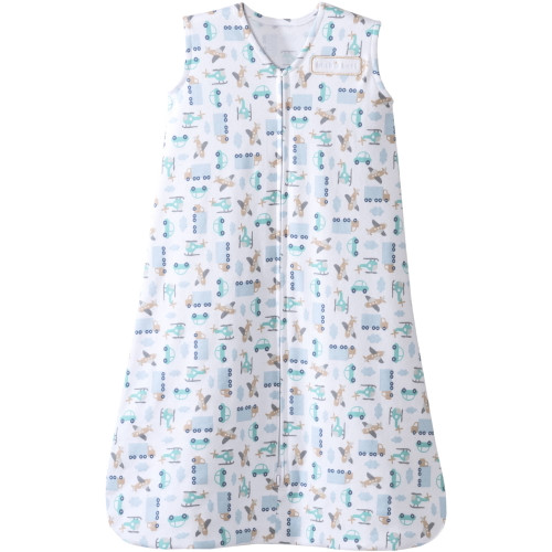 Halo Sleepsack Wearable Blanket, 100% Cotton, Blue Travel Time, Small