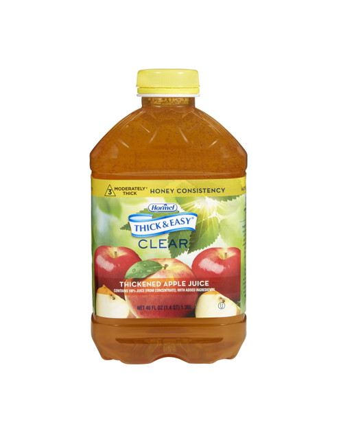 Thick & Easy Thickened Beverage 46 Oz. Bottle Apple Juice Flavor Ready To Use Honey Consistency, 30634 - Each