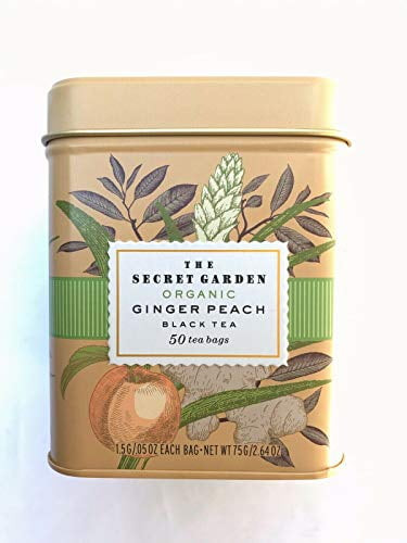 The Secret Garden Organic Ginger Peach Black Tea, 50 Tea Bags (usda Organic)
