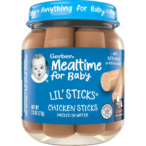 Gerber 3rd Foods Mealtime For Baby Lil' Sticks, Chicken, 2.5 Oz Jar