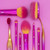 Moda Sunset Prismatic 8pc Makeup Brush Set, Includes Contour, Small Shader, And Crease Brushes