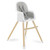 Dream On Me Lulu 2-in-1 Highchair, Convertible, Compact High Chair, Light Weight, Portable, Light Grey