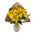 Golden Bloom Bouquet With Burlap 27 Stems Of Farm Fresh Cut Flowers Yellow Mini Calla's, Gerberas, Aster, L. A. And Oriental Lilies Green Ruscus And Cocculus By Bloomingmore